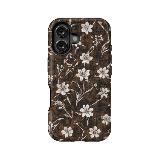 Vintage White Daisy Phone Case – Elegant and Durable