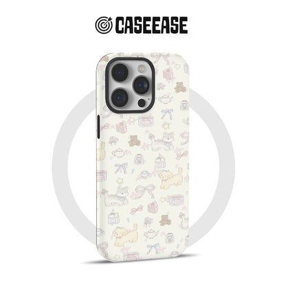 Adorable Cartoon Phone Case – Cats, Dogs, and Teddy Bear Design