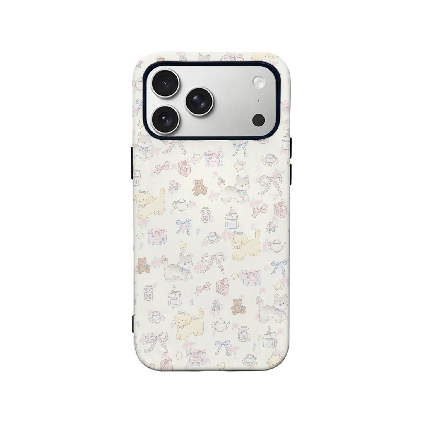 Adorable Cartoon Phone Case – Cats, Dogs, and Teddy Bear Design