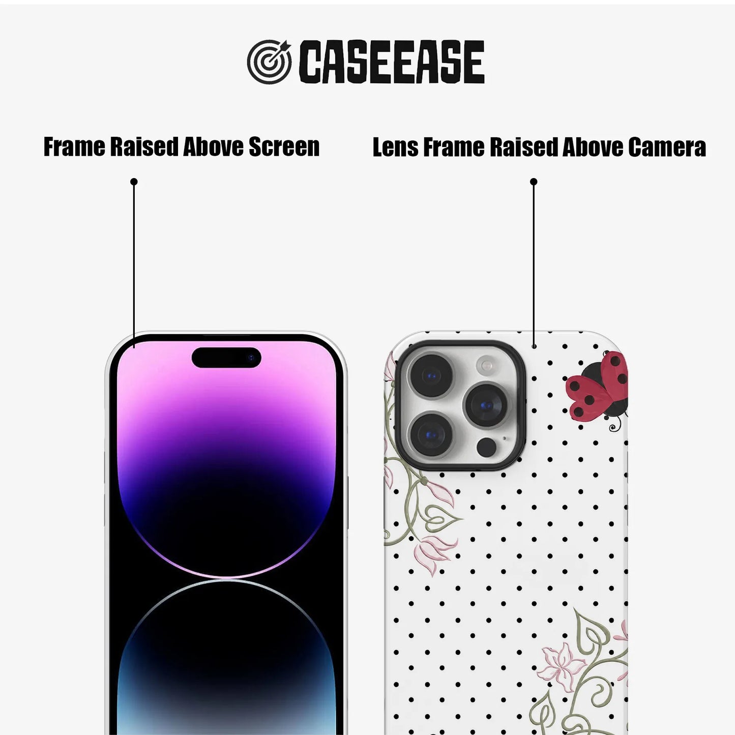 Ladybug Floral Pattern Phone Case