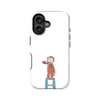 Funda para teléfono de George el curioso cepillándose los dientes