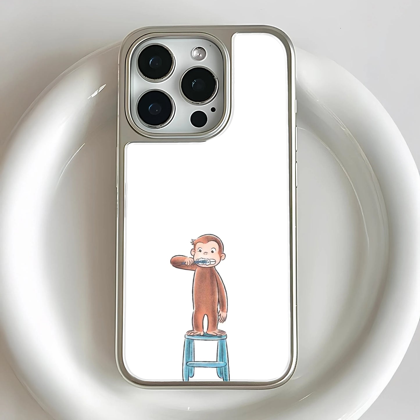 Curious George Brushing His Teeth Phone Case