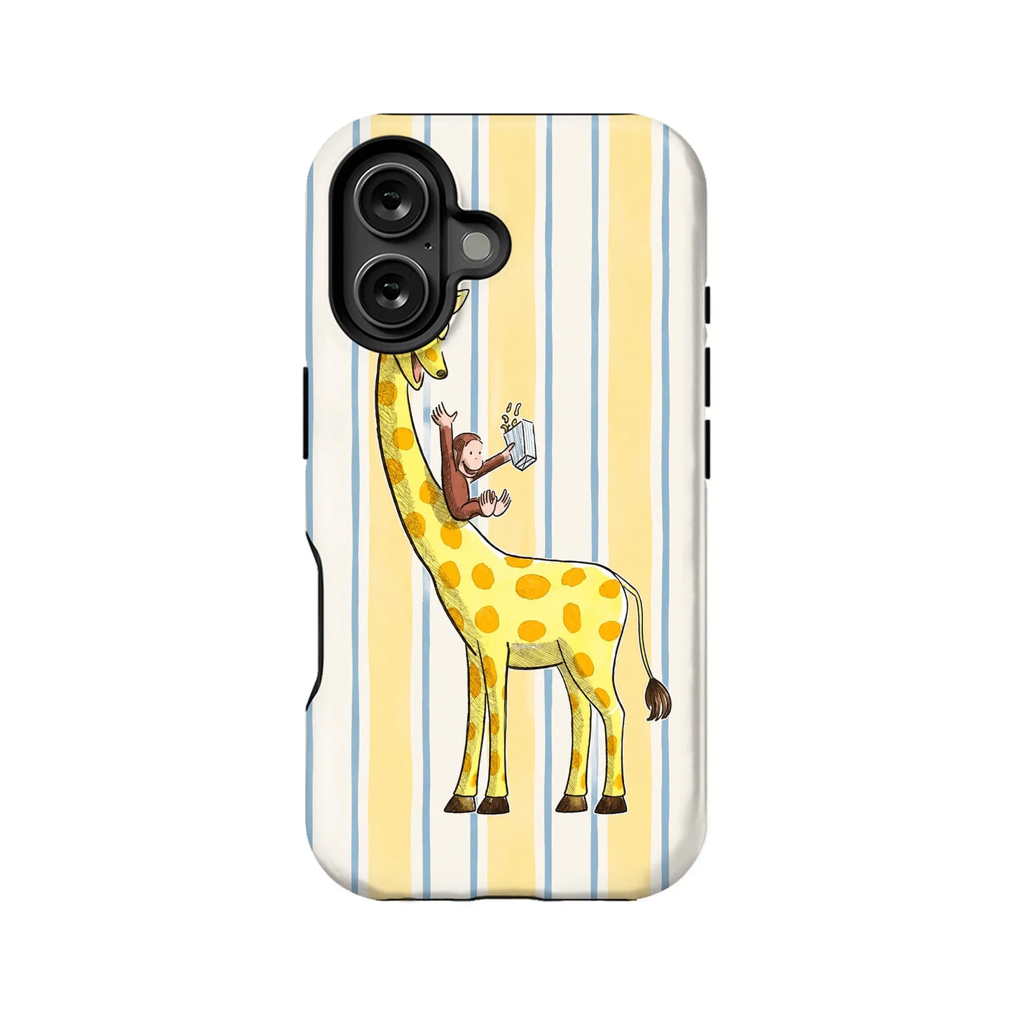 Bonita funda para teléfono con jirafa y mono