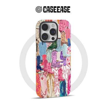 Funda para teléfono con botas de vaquero coloridas - Protección estilo western
