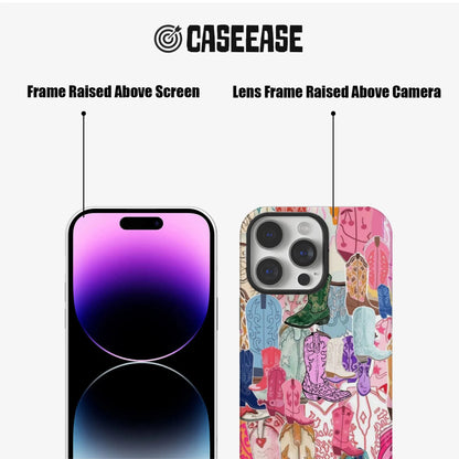 Funda para teléfono con botas de vaquero coloridas - Protección estilo western