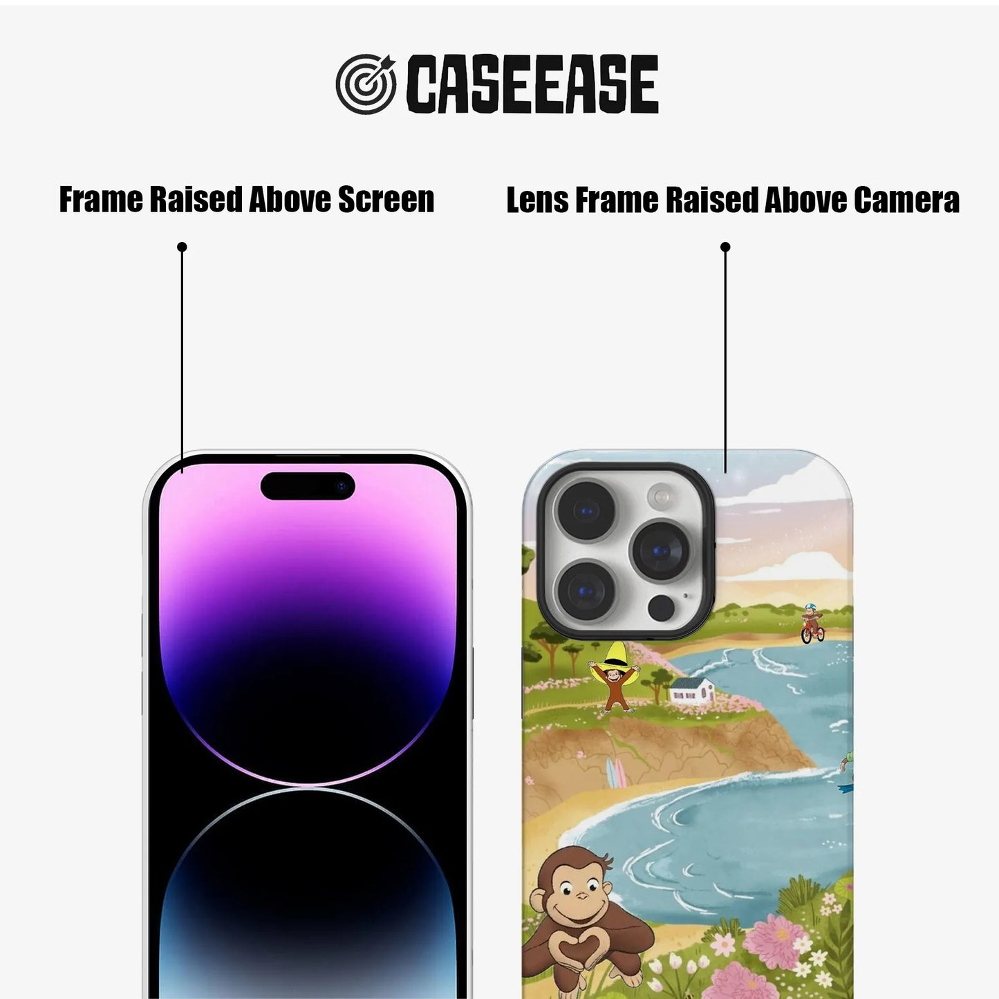 Funda para teléfono con el divertido y curioso George