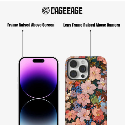 Blooming Floral Phone Case – Sakura and Blue Blossom Design