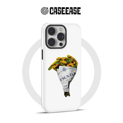 Elegant Sunflower Bouquet Phone Case – Luxe Prada Design