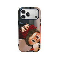 Cute Labubu Plush Phone Case with Red Bow