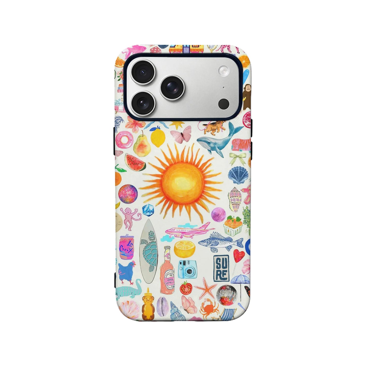 Funda para teléfono con temática playera vibrante