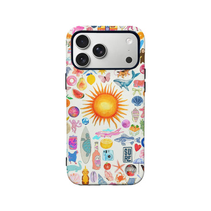 Funda para teléfono con temática playera vibrante