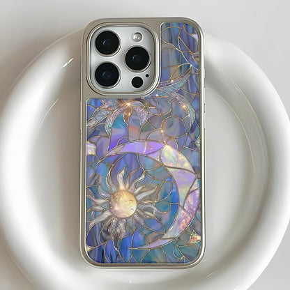 Holographic Chrome Phone Case - Celestial Stained Glass Design