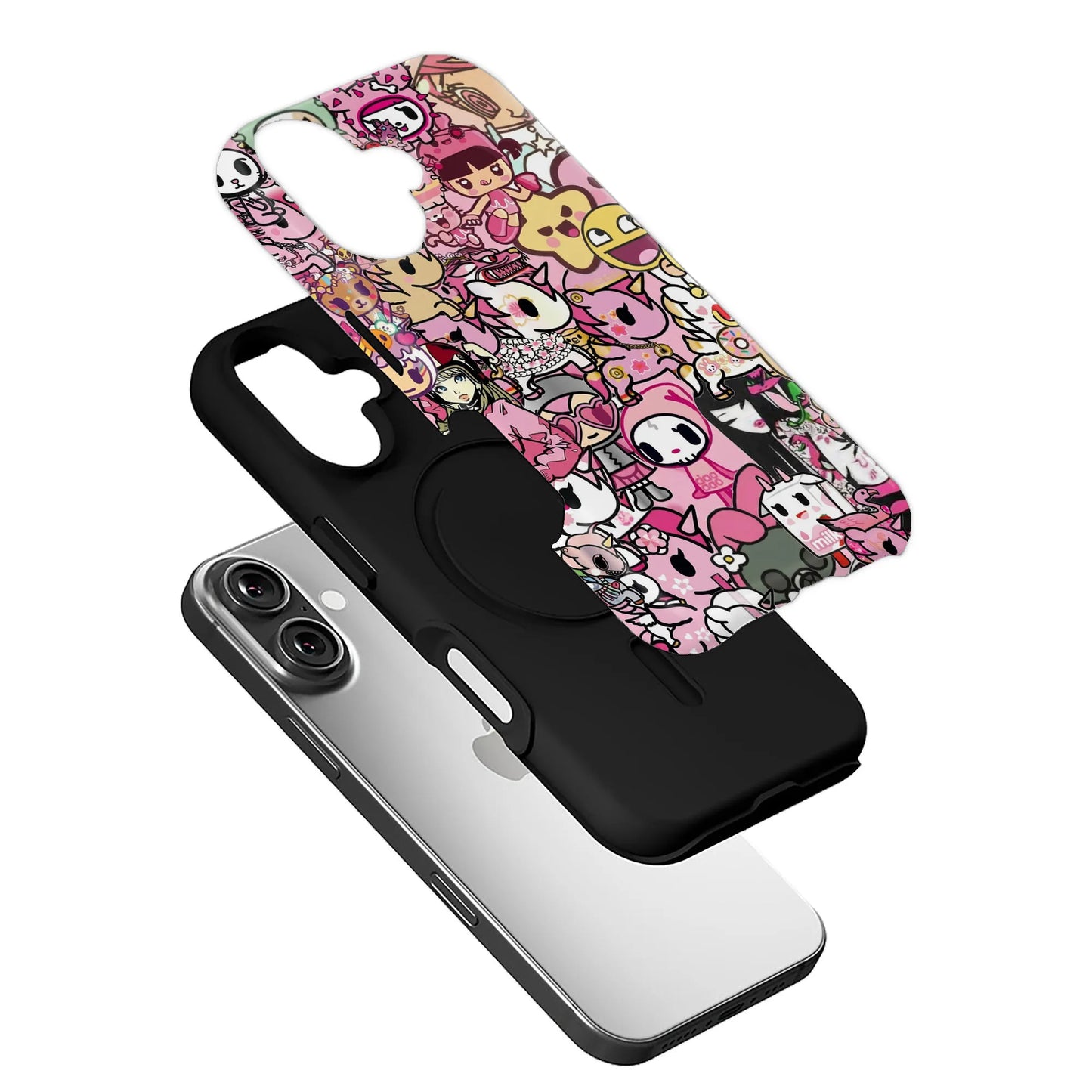 Trendy Pink Cartoon Character Phone Case
