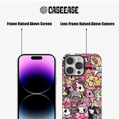 Trendy Pink Cartoon Character Phone Case