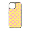 Holographic Chrome Polka Dot Phone Case - Bright Yellow with Pink Dots