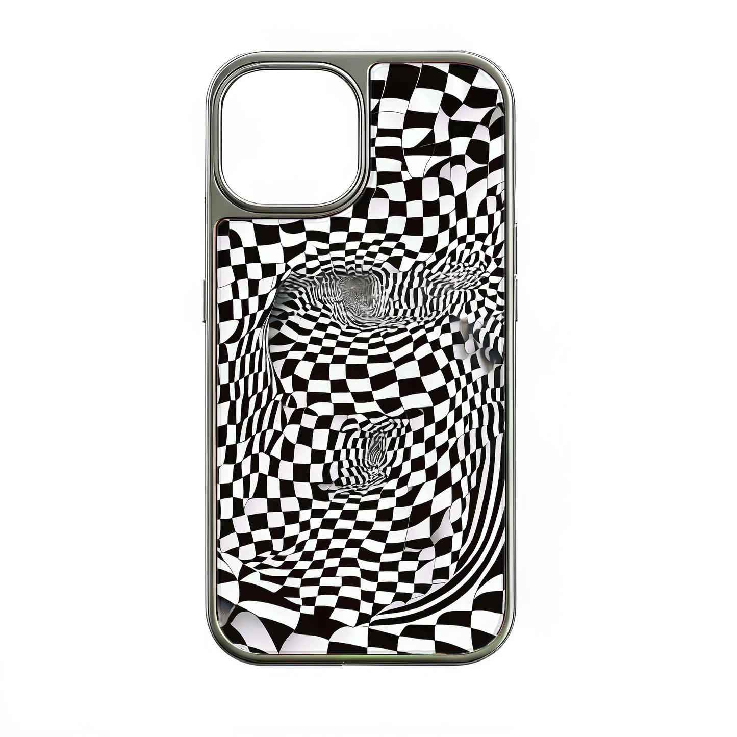 Holographic Chrome Phone Case for iPhone 15 Pro - Optical Illusion Design