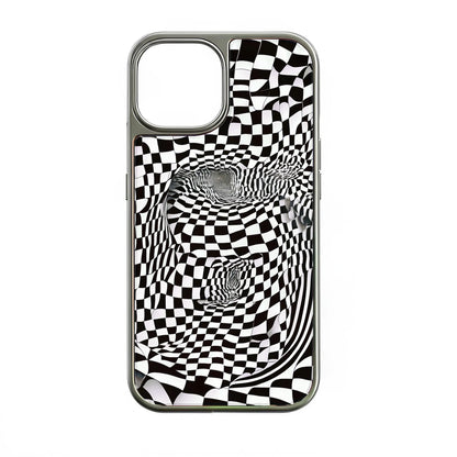 Holographic Chrome Phone Case for iPhone 15 Pro - Optical Illusion Design