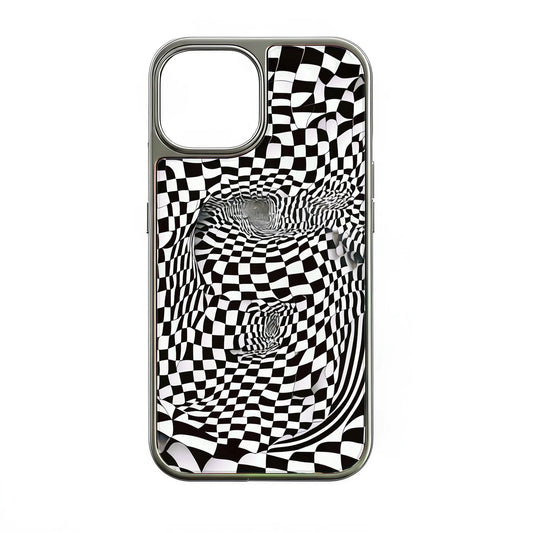 Holographic Chrome Phone Case for iPhone 15 Pro - Optical Illusion Design