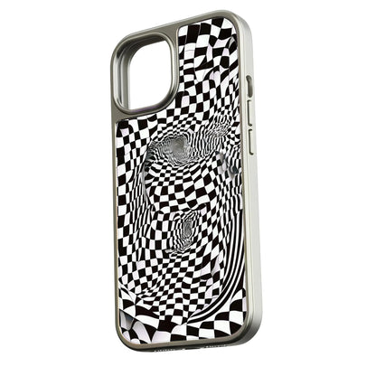 Holographic Chrome Phone Case for iPhone 15 Pro - Optical Illusion Design