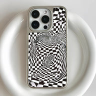 Holographic Chrome Phone Case for iPhone 15 Pro - Optical Illusion Design