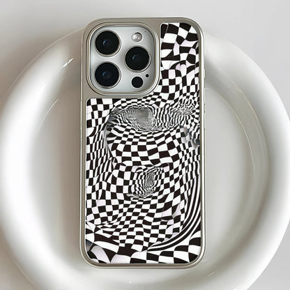 Holographic Chrome Phone Case for iPhone 15 Pro - Optical Illusion Design