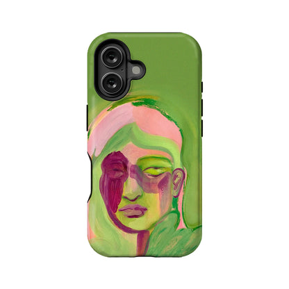 Funda de teléfono verde artística