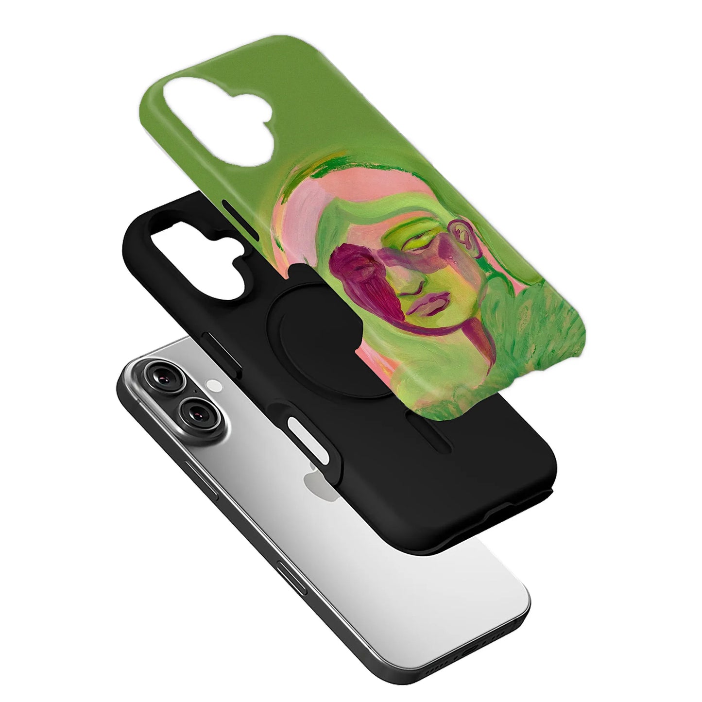 Funda de teléfono verde artística