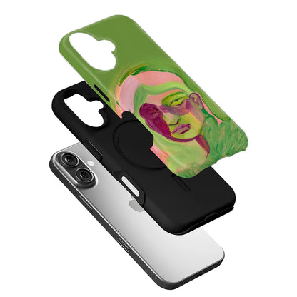 Funda de teléfono verde artística