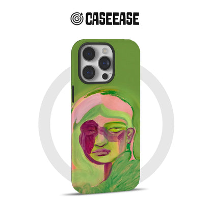 Funda de teléfono verde artística