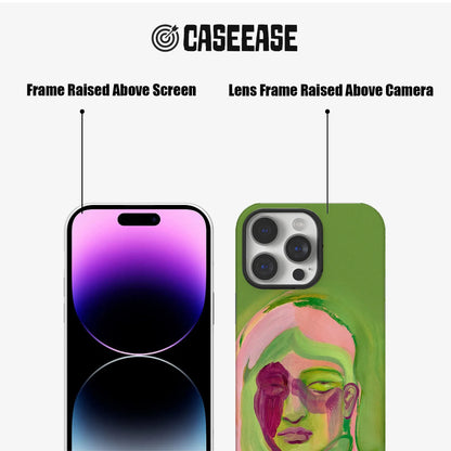 Funda de teléfono verde artística