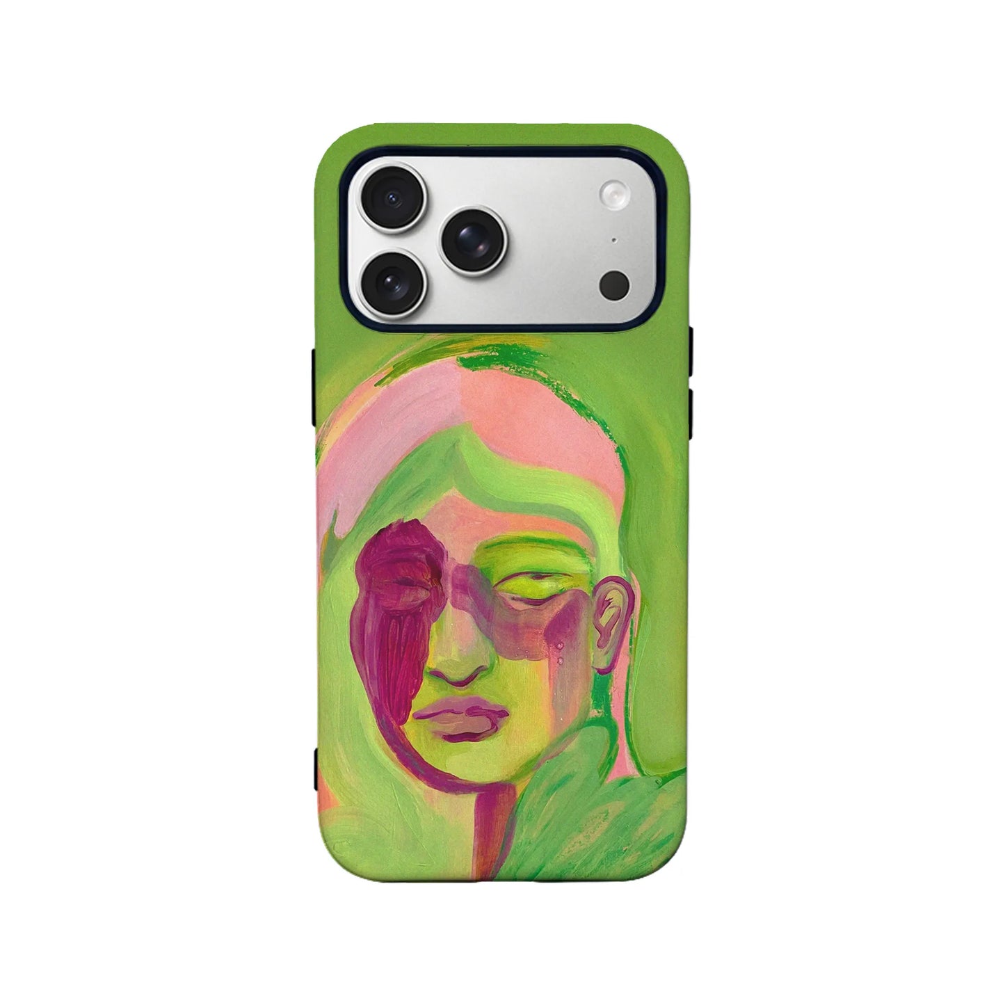 Funda de teléfono verde artística