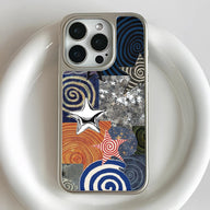 Funda holográfica cromada para teléfono: diseños estrellados y brillo metálico