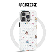 Cute Bunny and Bear Phone Case – “Hello My Friend” Cartoon Design