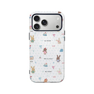 Cute Bunny and Bear Phone Case – “Hello My Friend” Cartoon Design