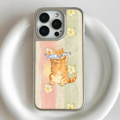 Holographic Chrome Cat Phone Case - Adorable Kitty Design