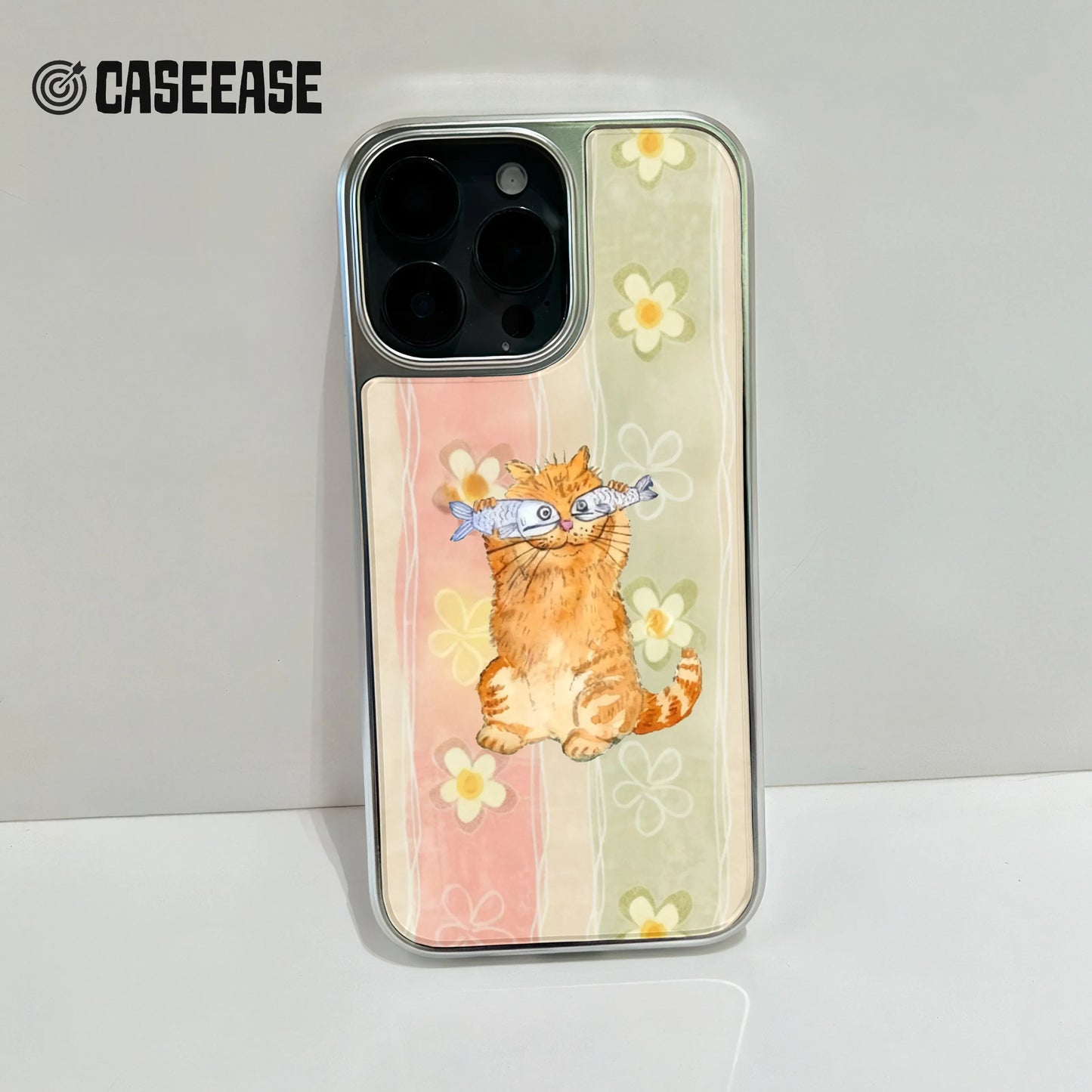 Holographic Chrome Cat Phone Case - Adorable Kitty Design