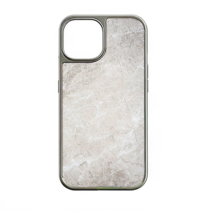 Holographic Chrome iPhone 15 Pro Case - Elegant Marble Design