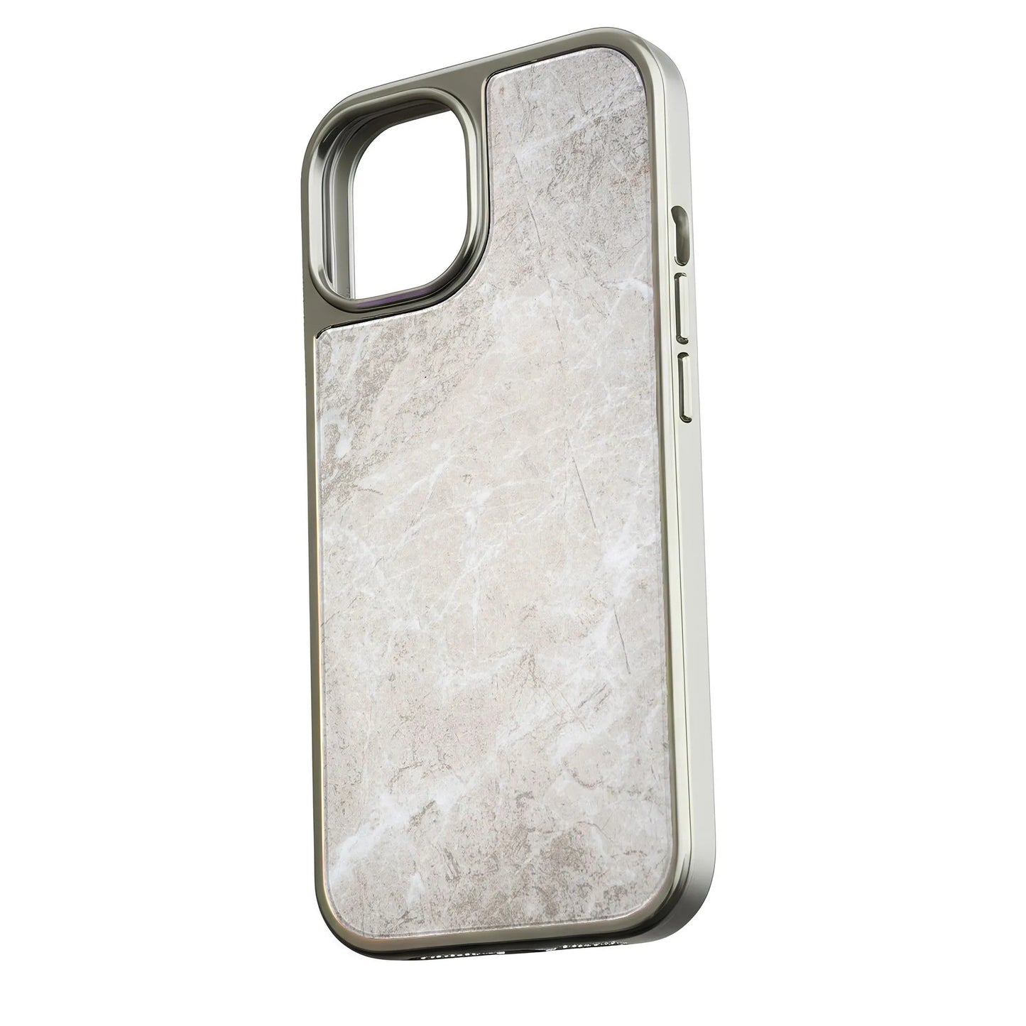 Holographic Chrome iPhone 15 Pro Case - Elegant Marble Design