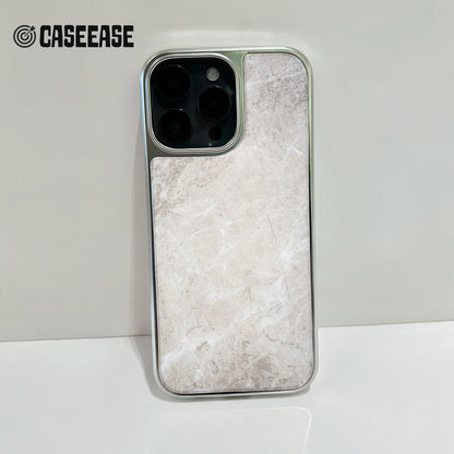 Holographic Chrome iPhone 15 Pro Case - Elegant Marble Design