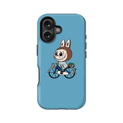 Funda para teléfono con diseño de conejo motero juguetón