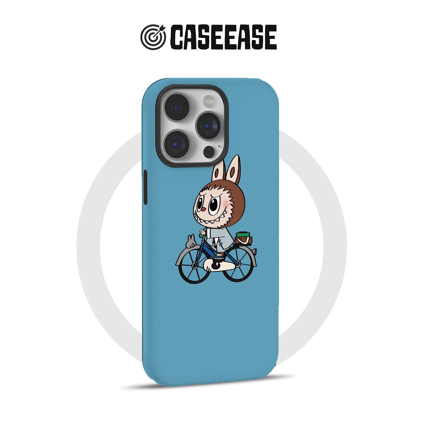 Funda para teléfono con diseño de conejo motero juguetón