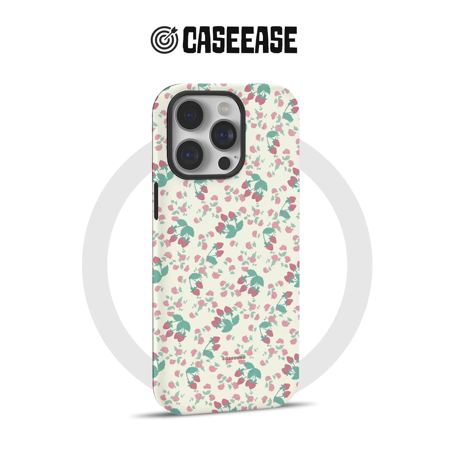Floral Pattern Phone Case with Pink and Green Design