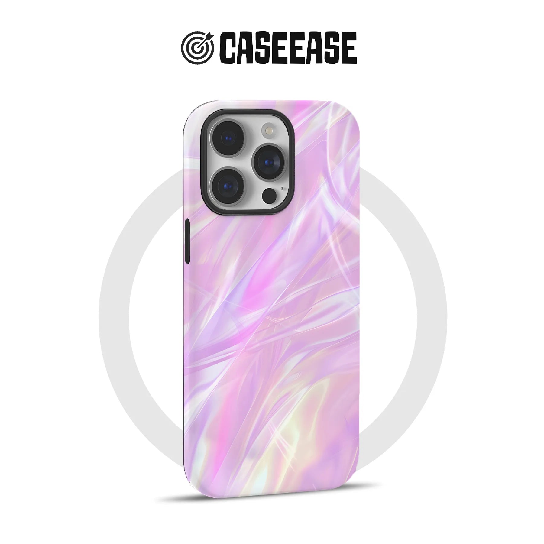 Funda para teléfono rosa iridiscente