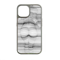 Holographic Chrome Phone Case for iPhone 14 - Striped Art Design