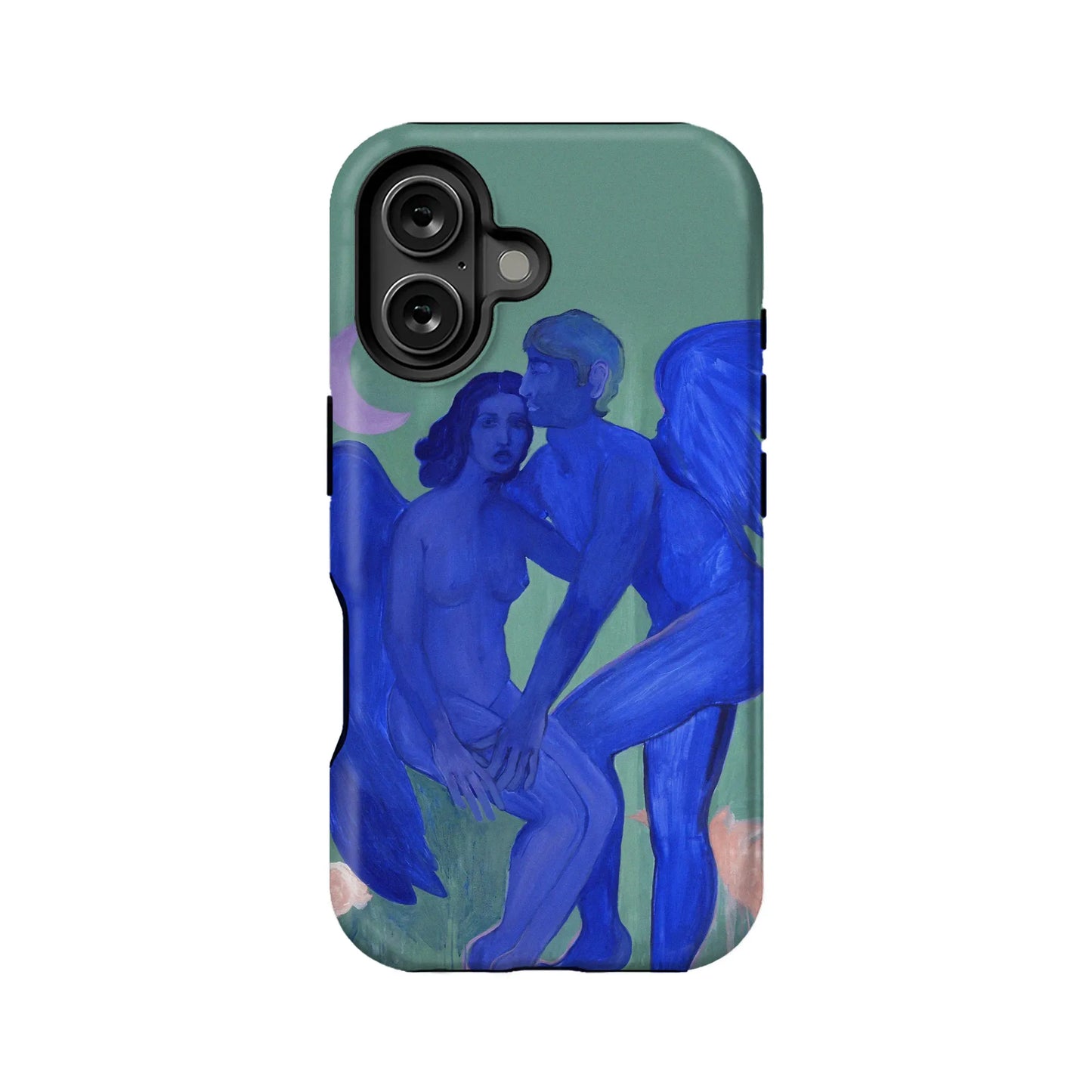 Funda para teléfono con figuras artísticas azules