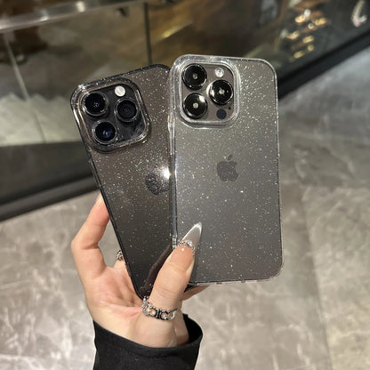 Luxury Glitter Sparkle iPhone Case | Clear Bling Diamond Protective Cover with Full Camera Lens Protection