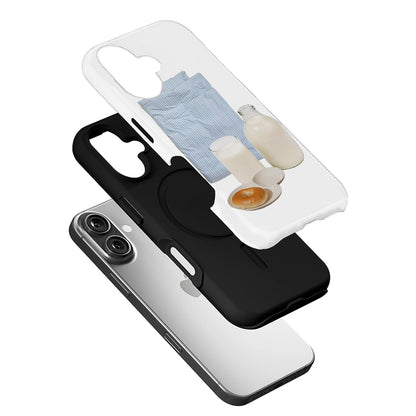 Funda de móvil minimalista con diseño de desayuno: estilo acogedor y cotidiano