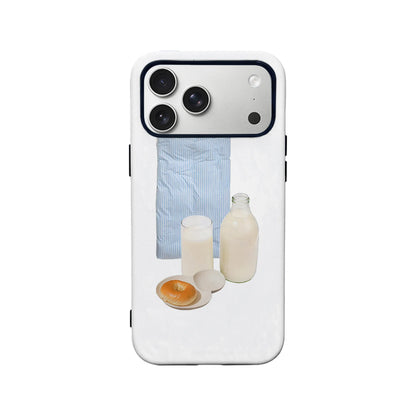 Funda de móvil minimalista con diseño de desayuno: estilo acogedor y cotidiano