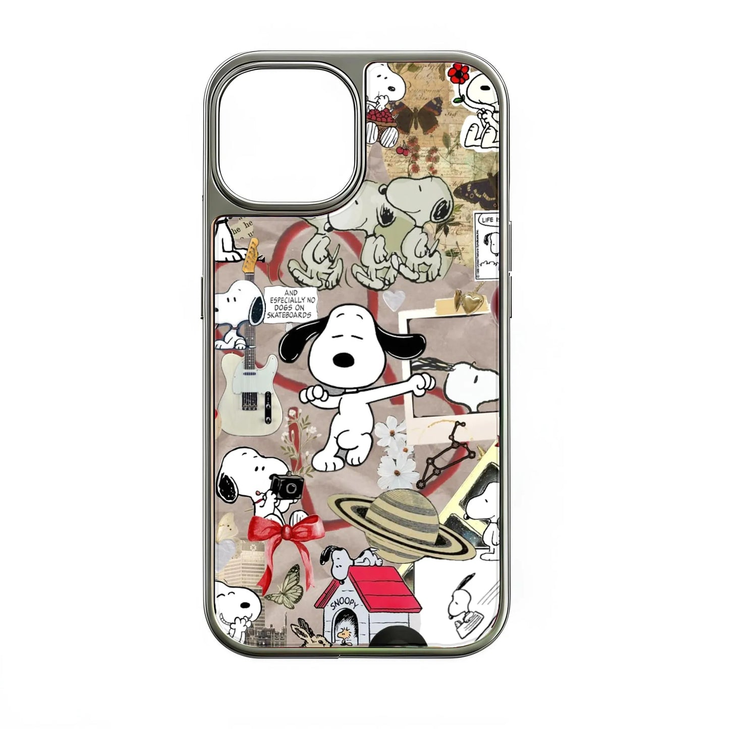 Funda para teléfono con collage de Snoopy: diseño divertido y original