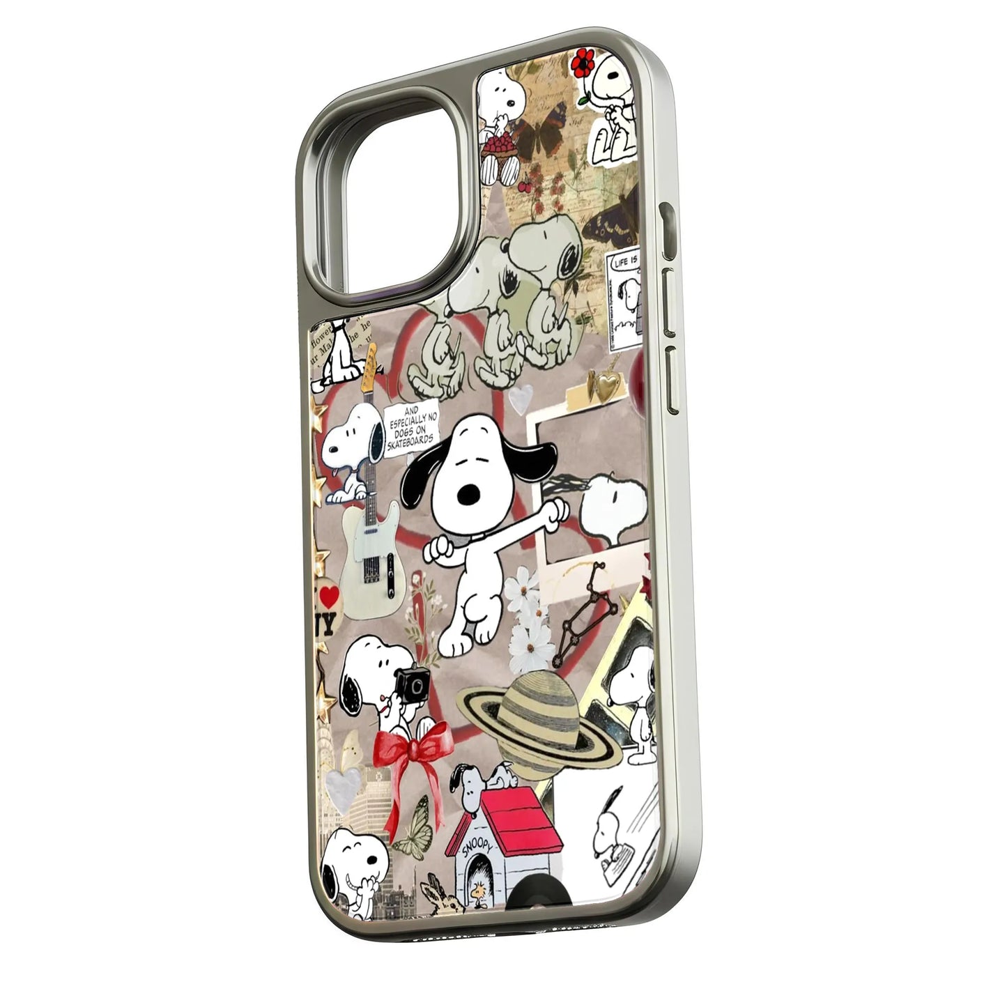 Funda para teléfono con collage de Snoopy: diseño divertido y original